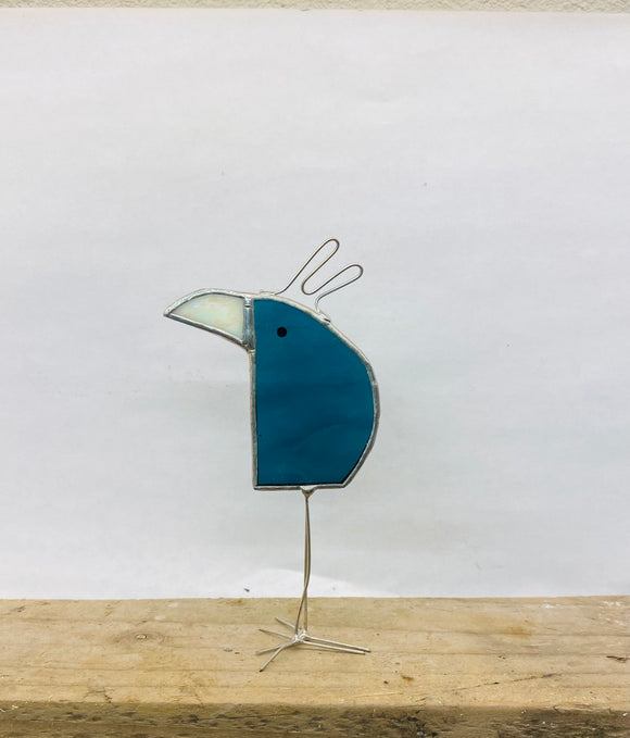 Stained Glass Teal  Scrappy Bird