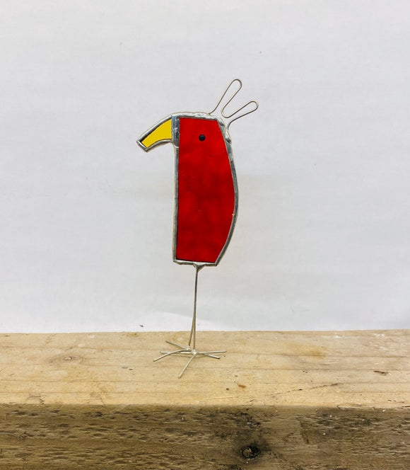 Stained Glass Burnt Red Scrappy Bird
