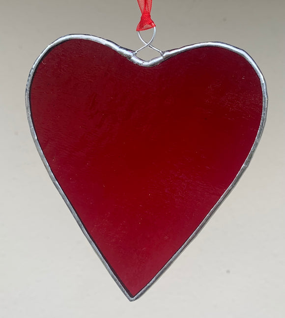 Large Red Stained Glass Heart