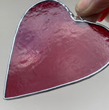 Large Red Stained Glass Heart